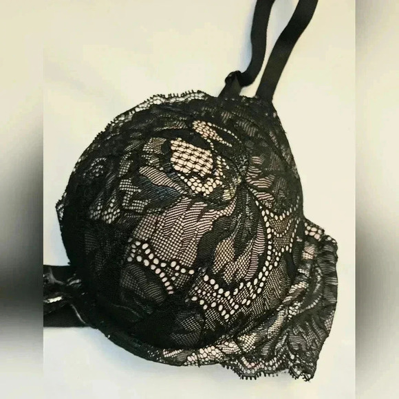 Victoria’s Secret Black Lace bustier adjustable strap  padded 34D - Picture 2 of 8